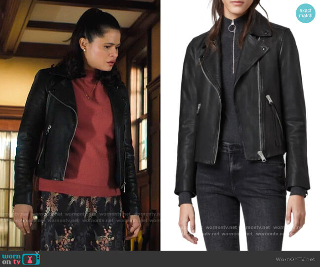 All Saints Dalby Biker Jacket worn by Mel Vera (Melonie Diaz) on Charmed