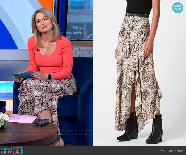 All Saints Raya Arietta Skirt worn by Amy Robach on Good Morning America