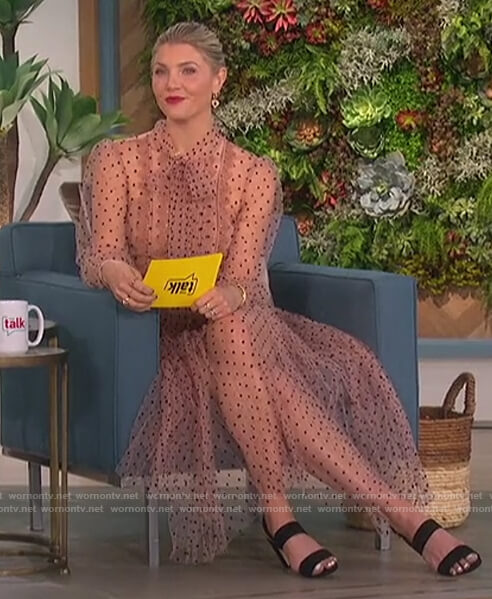 Amanda’s sheer polka dot dress on The Talk