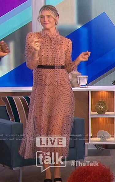 Amanda’s sheer polka dot dress on The Talk