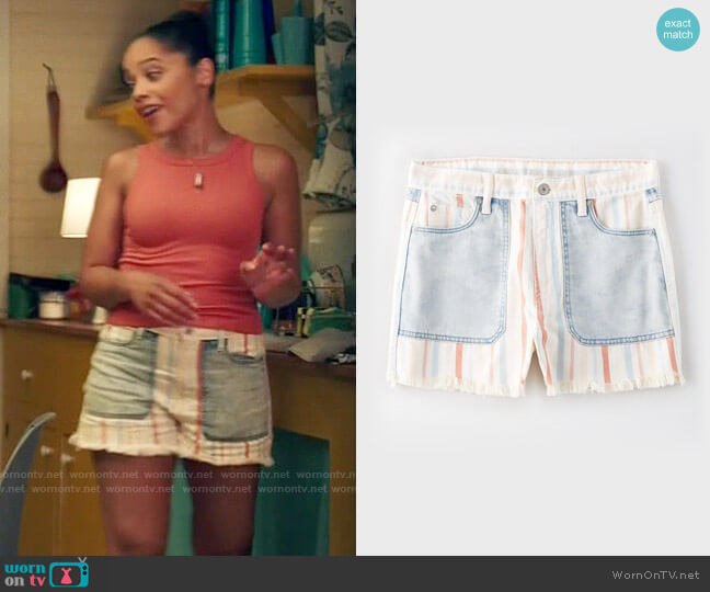 American Eagle Striped Mom Shorts worn by Darla (Bianca Lawson) on Queen Sugar