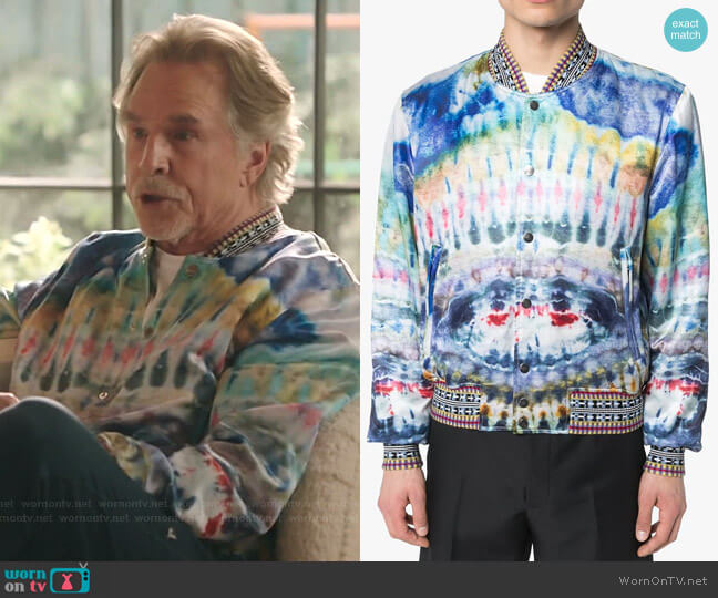 Amiri Tie-Dye Bomber Jacket worn by Rick (Don Johnson) on Kenan