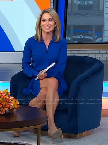 Amy’s blue shirtdress on Good Morning America