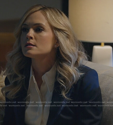 Amy’s navy contrast trim blazer  on All Rise