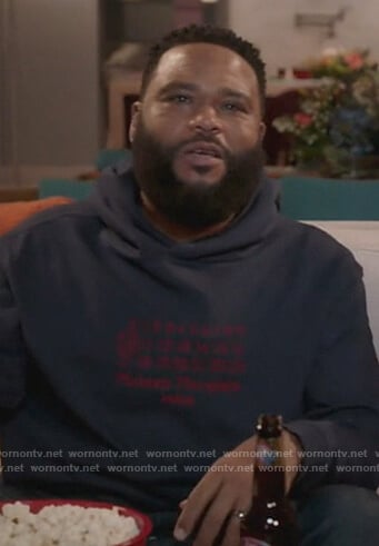 Andre’s navy number embroidered hoodie on Black-ish