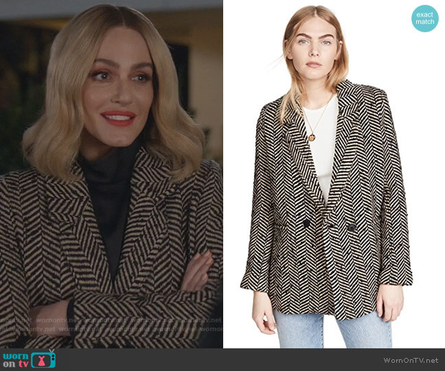 Anine Bing Fishbone Blazer worn by Laura Baker (Monet Mazur) on All American