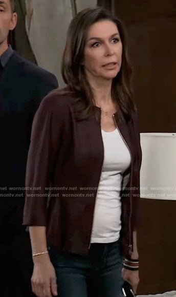 Anna’s burgundy jacket on General Hospital