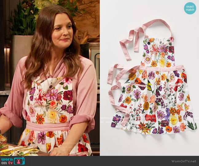 Anthropologie Nathalie Lete Helena Apron worn by Drew Barrymore on The Drew Barrymore Show