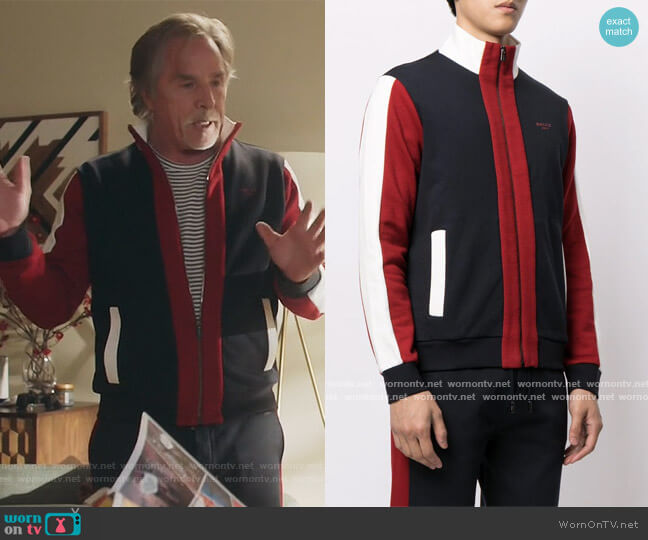 Bally Logo colour-block jacket worn by Rick (Don Johnson) on Kenan
