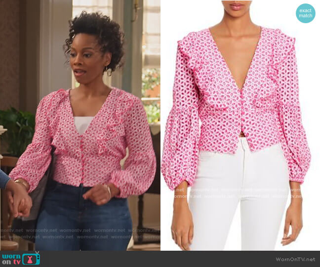 Bardot Camille Eyelet Blouse