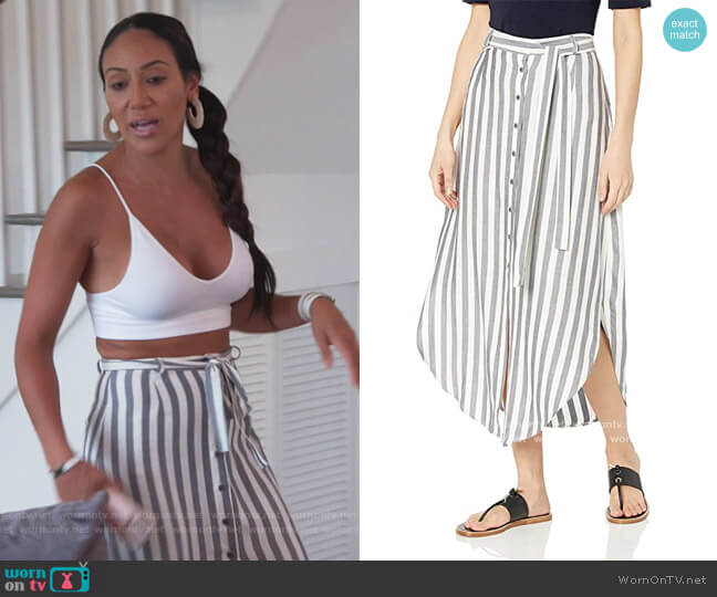 BB Dakota I Like Rayon Midi Skirt worn by Melissa Gorga on The Real Housewives of New Jersey