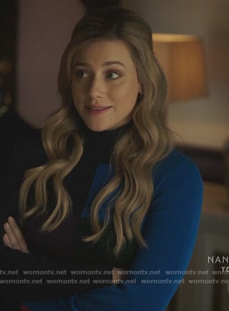 Betty’s blue colorblock sweater on Riverdale
