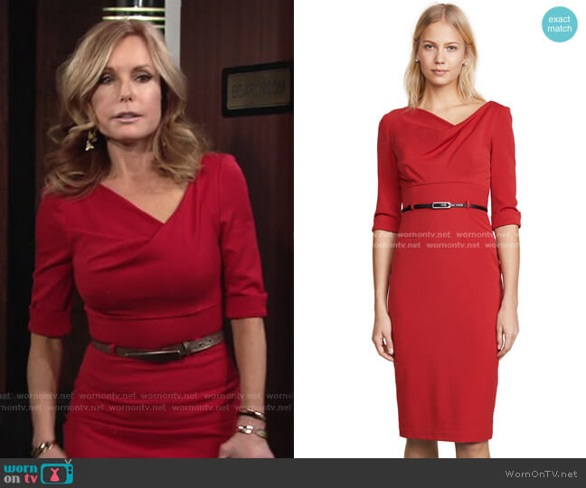 Black Halo 3/4 Sleeve Jackie O Dress worn by Lauren Fenmore (Tracey Bregman) on The Young and the Restless