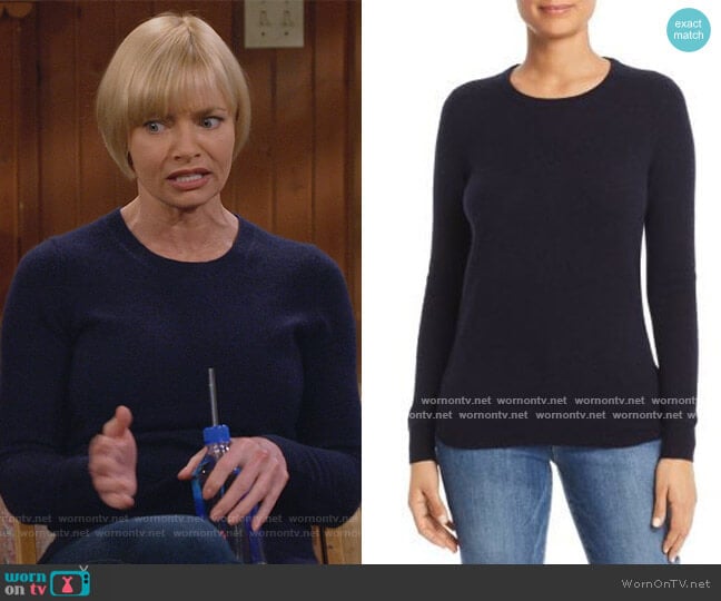 C by Bloomingdales Crewneck Cashmere Sweater worn by Jill Kendall (Jaime Pressly) on Mom