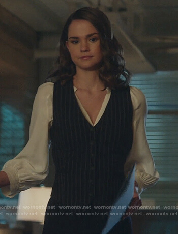 Callie’s pinkstripe vest on Good Trouble