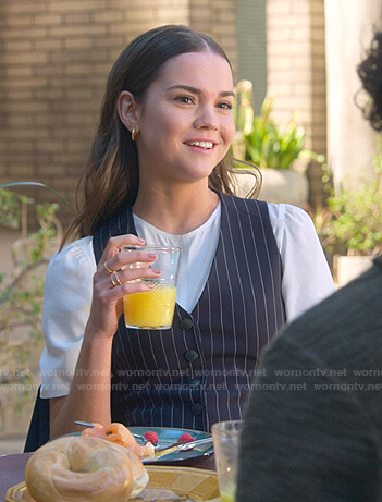 Callie’s pinkstripe vest on Good Trouble