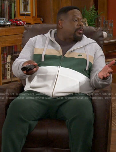 Calvin’s grey and green hoodie on The Neighborhood