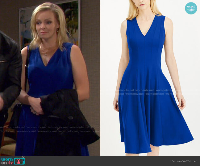 Calvin Klein Fit & Flare Midi Dress worn by Belle Brady (Martha Madison) on Days of our Lives