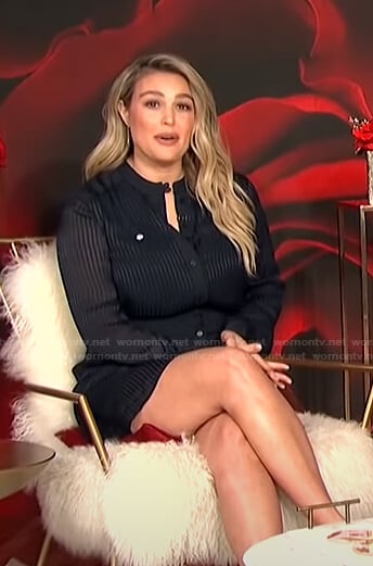Carissa’s navy striped shirtdress on E! News Daily Pop
