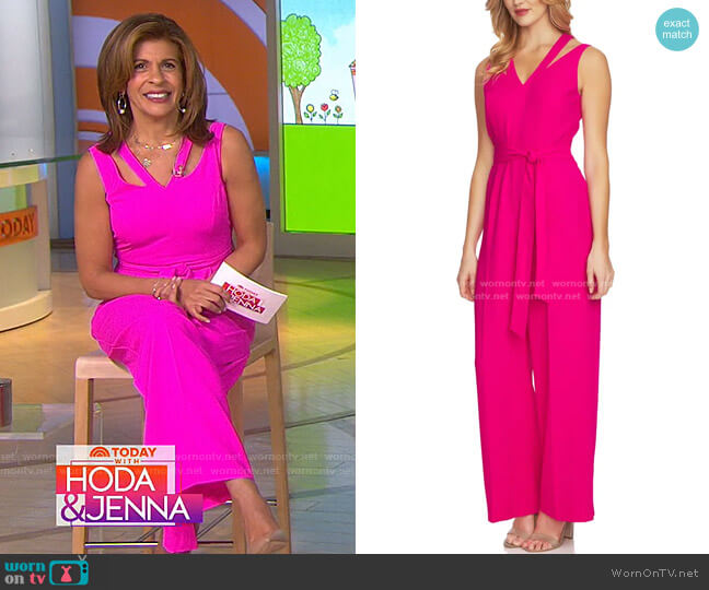 Cece V-Neck Tie Waist Jumpsuit worn by Hoda Kotb on Today