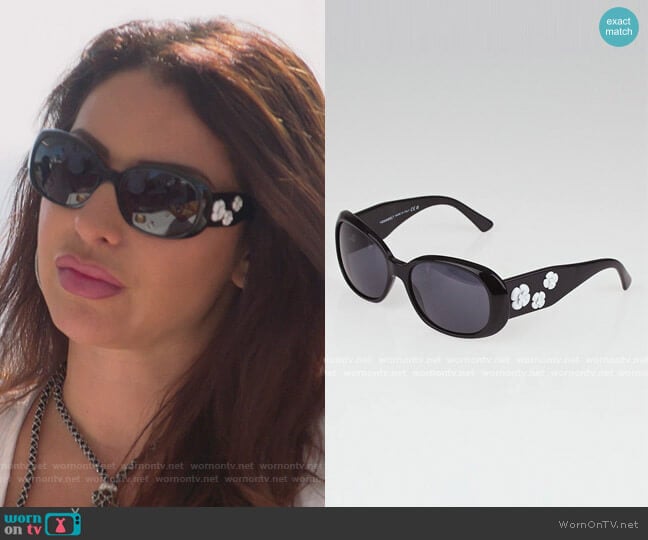 Chanel 5113 Cc Logo Camellia Flowers worn by Jennifer Aydin on The Real Housewives of New Jersey