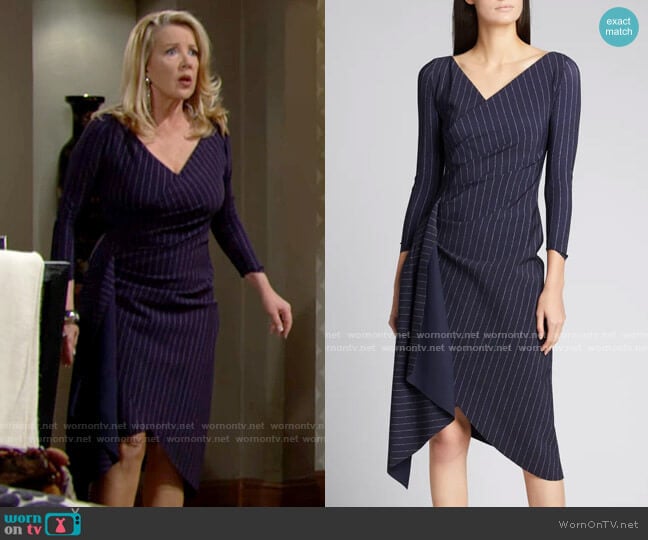 Chiara Boni La Petite Robe Minna Dress worn by Nikki Reed Newman (Melody Thomas-Scott) on The Young and the Restless