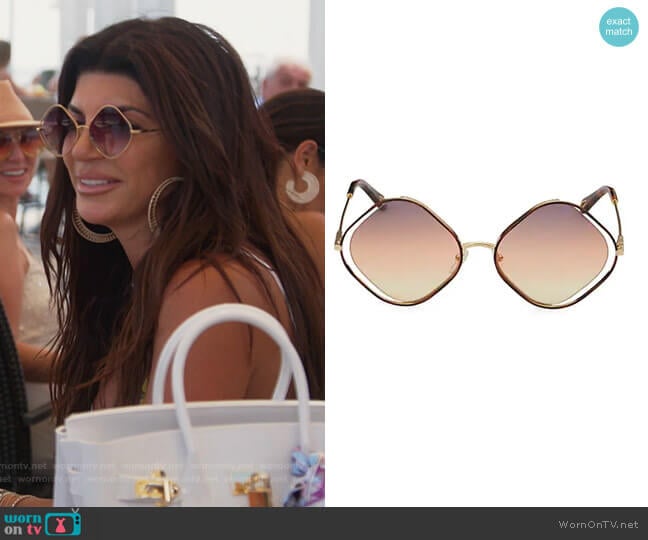 Chloe 57MM Diamond Sunglasses worn by Teresa Giudice on The Real Housewives of New Jersey