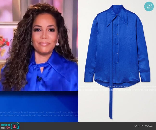 Chistopher John Rogers Satin Shirt worn by Sunny Hostin on The View