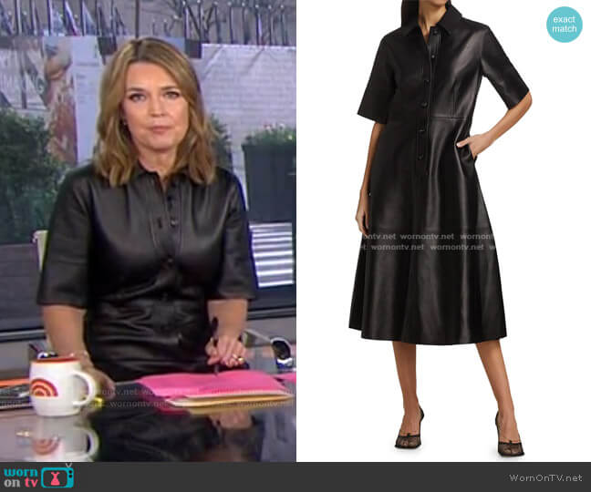 Co Essentials Leather Shirtdress worn by Savannah Guthrie on Today