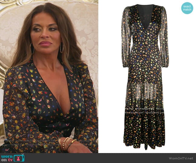 Cynthia Rowley Caroline tiered maxi dress worn by Dolores Catania on The Real Housewives of New Jersey