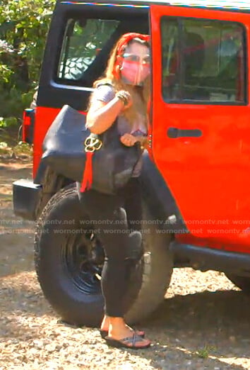 D’Andra’s black leather tote bag on The Real Housewives of Dallas