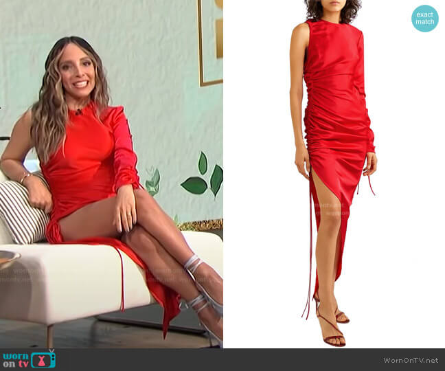 David Koma Ruched Asymmetric Dress worn by Lilliana Vazquez on E! News