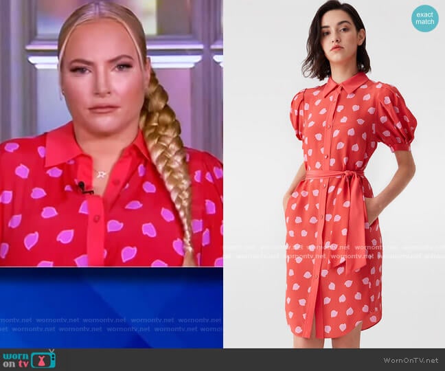 Diane von Furstenberg Amanda Crepe-Blend Belted Shirt Dress worn by Meghan McCain on The View