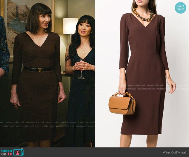 Dolce & Gabbana Cady Midi Dress worn by Maggie Clarke (Mary Steenburgen) on Zoeys Extraordinary Playlist