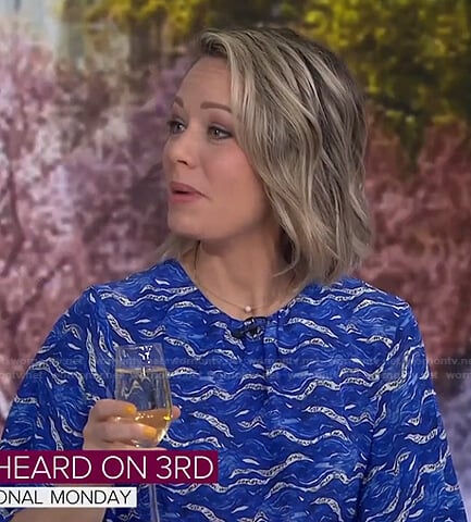 Dylan’s blue printed short sleeve dress on Today