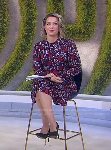 Dylan’s black paisley print dress on Today