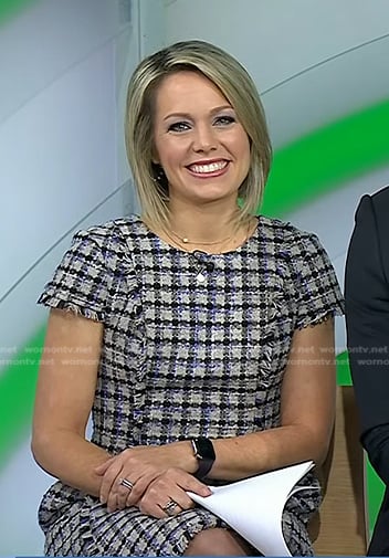 Dylan’s grid check tweed dress on Today