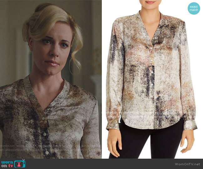 Eileen Fisher Silk Button-Front Blouse worn by Kelly Anne Van Awken (Molly Burnett) on Queen of the South