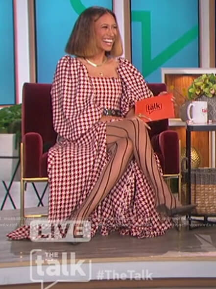 Elaine’s houndstooth dress on The Talk