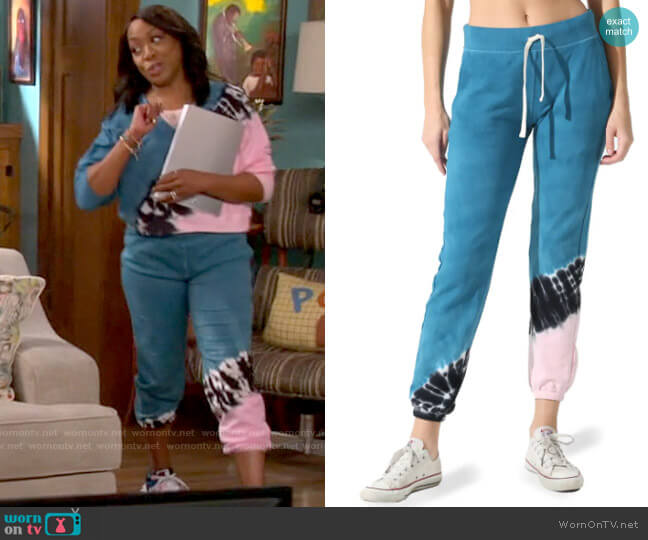 Electric & Rose Vendimia Joggers in Balboa Blue / Onyx / Camille worn by Tina Butler (Tichina Arnold) on The Neighborhood