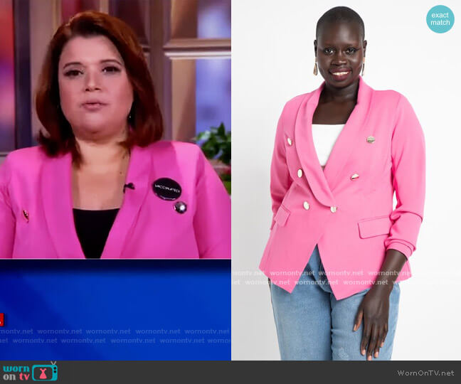 Eloquii Double Breasted Blazer worn by Ana Navarro on The View