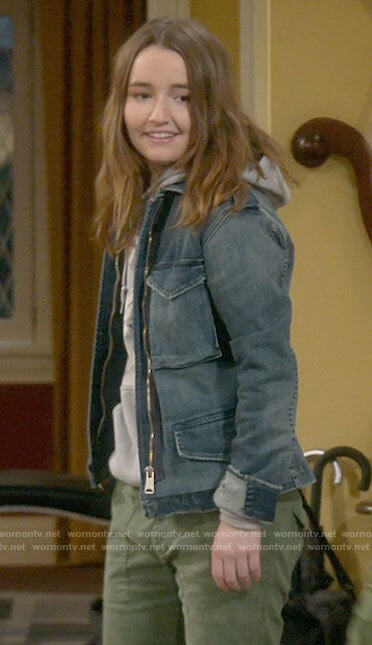 Eve’s denim  patch pocket jacket on Last Man Standing