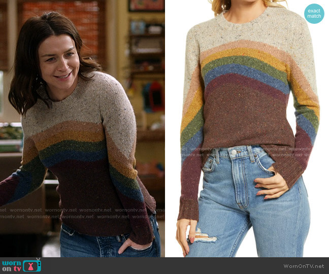 Faherty Sammy Crewneck Sweater worn by Amelia Shepherd (Caterina Scorsone) on Greys Anatomy