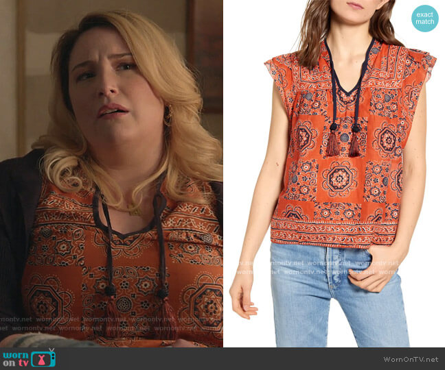 Faherty Brand Kingsley Print Top worn by Davia (Emma Hunton) on Good Trouble