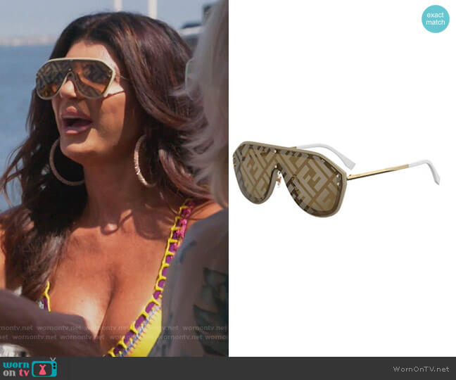 Fendi FF Shield Sunglasses worn by Teresa Giudice on The Real Housewives of New Jersey