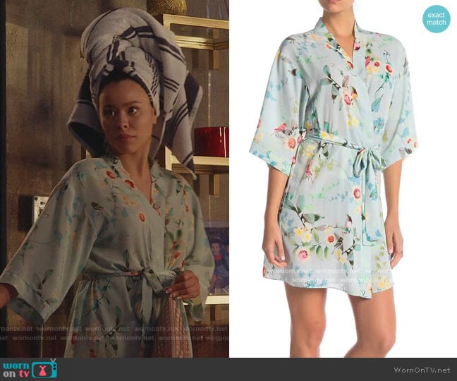 Flora Nikrooz Alison Floral Kimono Robe worn by Mariana Foster (Cierra Ramirez) on Good Trouble