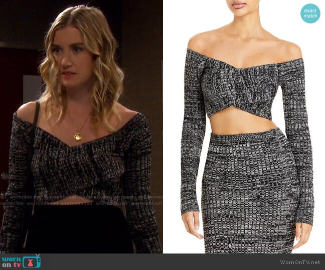 Fore Cropped Off the Shoulder Sweater worn by Claire Brady (Isabel Durant ) on Days of our Lives