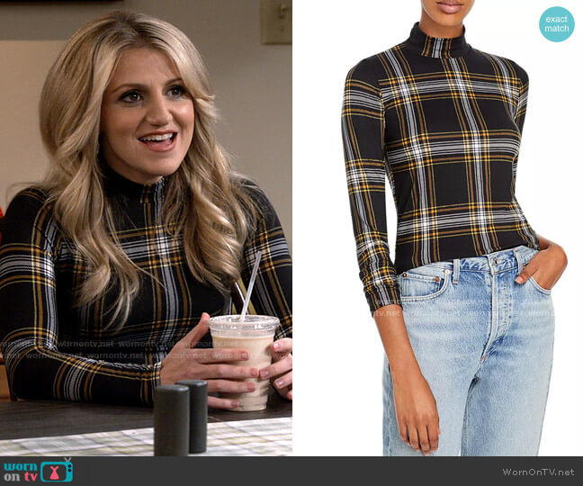 FORE Knit Plaid Turtleneck worn by Gina Dabrowski (Annaleigh Ashford) on B Positive