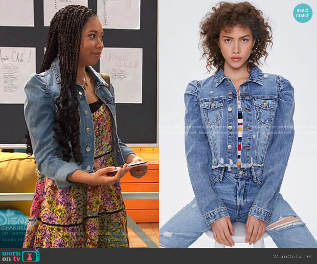 Forever 21 Distressed Cropped Denim Jacket