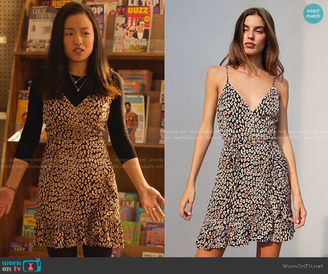 Free People All My Love Shine Printed Slip worn by Janet (Andrea Bang) on Kims Convenience